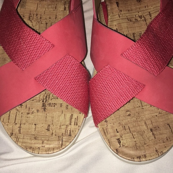 Naturalizer Salmon Pink Lilac Canvas and leather Strap Sandal - Picture 4 of 7